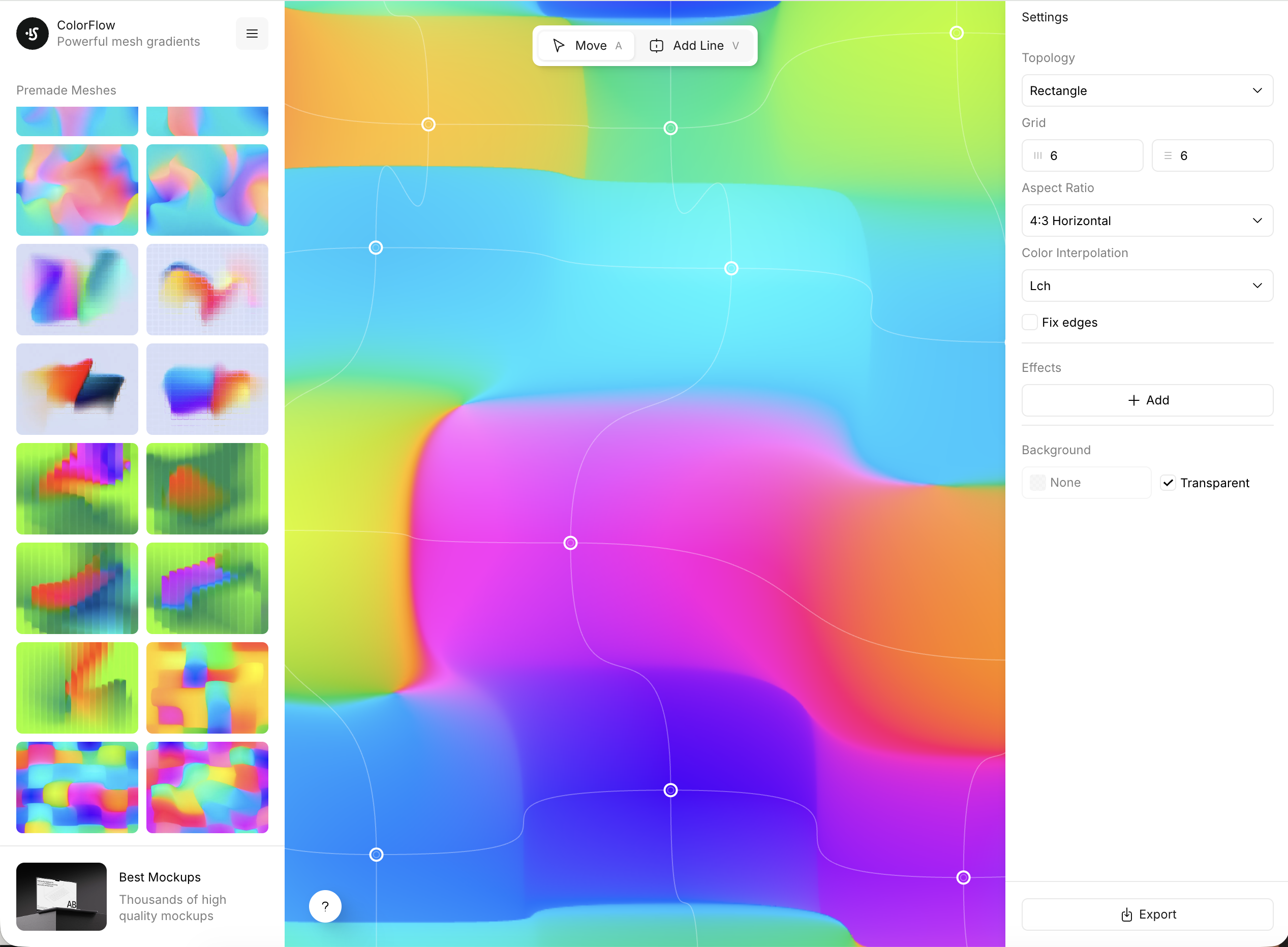 ColorFlow - Advanced Mesh Gradient Generator & Editor